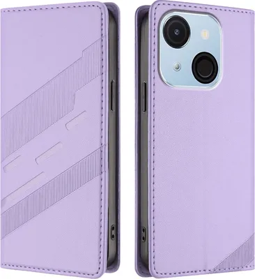 Produktbild von Hülle für itel A50C, Kunstleder Brieftaschen Handyhülle mit Kartenfach und Standfunktion Violett