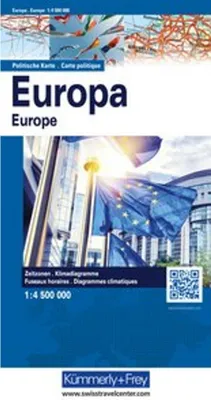 Obrázek produktu pro Kümmerly+Frey Mapa světa a kontinentů Mapa Evropy politická 1:4,5 milionu