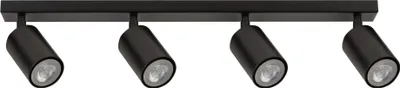 Image de Plafonnier moderne noir bande décorative 4 spots 4xGU10 25W Zoom Sigma Lighting