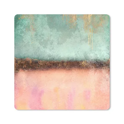 Produktbild von MuchoWow® Mauspad Mousepad Gold - Farbe - Abstrakt - Grün - Rosa 20x20 cm - Mousepads - Maus Mat - Pad - Mausunterlage - Desk Mat - Bureauartikeln