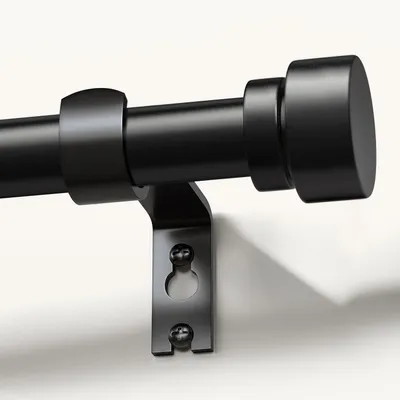 Produktbild von Verstellbare schwarze Gardinenstange 80-292 cm - Langlebig und einfach zu montieren