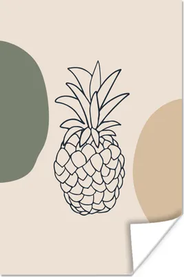 Produktbild von MuchoWow® Poster Obst - Ananas - Pastell 80x120 cm - Papierdruck