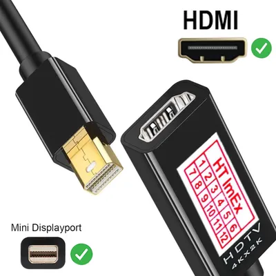 Produktbild von Mini DP Displayport auf HDMI-buchse Adapter Kabel kompatibel mit Macbook Air Mac Pro