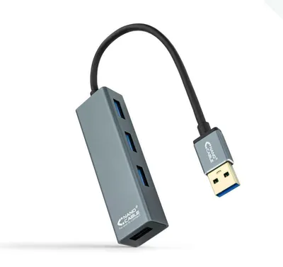 Zdjęcie produktu dla Nanocable 10.16.4402, USB 3.2 Gen 1 (3.1 Gen 1) Type-A, USB 3.2 Gen 1 (3.1 Gen 1) Type-A, Szary, 0,1 m, 24 mm, 86 mm
