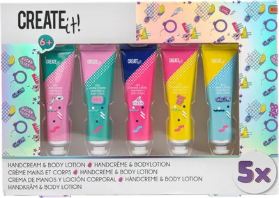 Imagen del producto de Crea tu propio set: Crema de manos y loción corporal "Poptastische Mädchen", set de 5 unidades