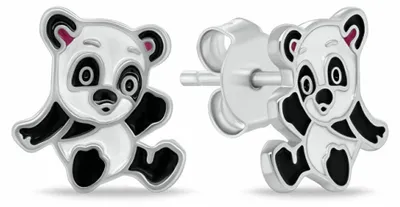 Produktbild von Niedliche Silberohrringe Panda EA1113W