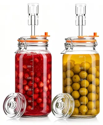 Obrázek produktu pro Skleněná láhev pro fermentaci, objem 2 litry, s pevným víkem
