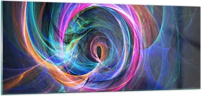 Produktbild von Bilder auf glas - Abstraktion modern - 100x40cm - Glasbilder - Wandbilder - Kunstdruck - zum Aufhängen bereit - Wanddekoration aus Glas - Glas Bilder - Wandbild auf Glas - Einteilig - GAB100x40-3987