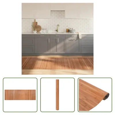 Produktbild von The Living Store Teppich Rechteckig Natur 100x300 cm Bambus