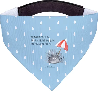 Produktbild von Mr. & Mrs. Panda Halstuch Seeigel - Blau Pastell - Geschenk, Hund, Selbstliebe, Hunde, Lebe, Meer, Tuch, Leben, Hier und Jetzt, Hundehalstuch, Achtsamkeit, Für