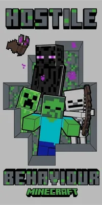 Produktbild von Jerry Fabrics Minecraft Feindseliges Verhalten Handtuch 70x140 cm