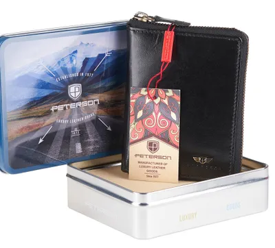 Zdjęcie produktu dla Skórzany portfel na zamek z ochroną kart Peterson