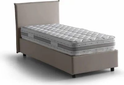 Produktbild von Einzelbett Chiaraluna, Containerbett mit Stoffbespannung, 100%  Italy, Frontöffnung, mit Matratze Cm 90x190 enthalten, Turteltaube