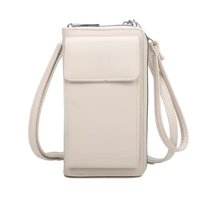 Produktbild von Handytasche Portemonnaie Damen Geldbörse Umhängetasche BEIGE (Y-92)