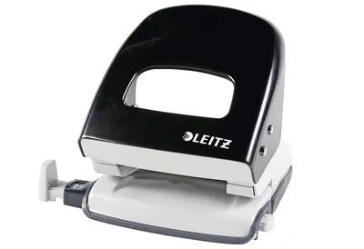 Zdjęcie produktu dla Perforator biurowy Leitz z ogranicznikiem, czarny