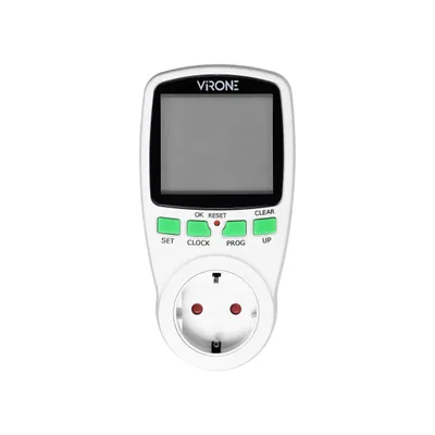 Image de Prise programmable VIRONE DT-1(GS), Schuko, 230 V, 16 A, 3680 W, 12/24 heures, IP20, 16 programmes, fonction été/hiver, blanche