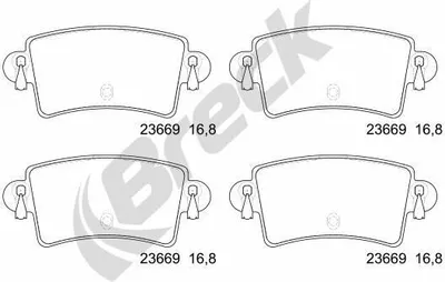 Produktbild von BRECK Bremsbeläge Satz Hinten Bremsklötze für RENAULT MASTER II Kasten (FD) 23669 00 703 10