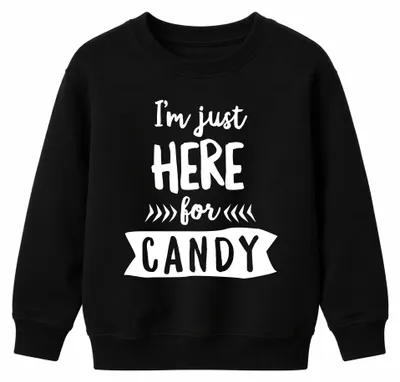 Imagen del producto de Solo estoy aquí por los dulces. Disfraz de Halloween, sudadera con capucha para niños, color negro, talla 152