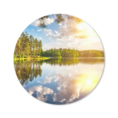 Produktbild von MuchoWow® Mauspad Mousepad Bäume - Wasser - Sonne 20x20 cm - Mousepads - Maus Mat - Pad - Mausunterlage - Schreibtischmatte