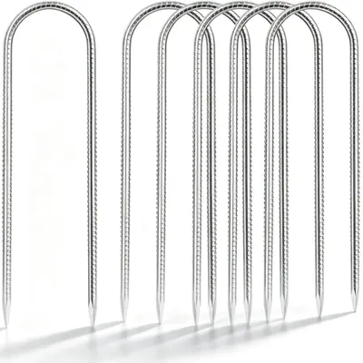 Image de 6 piquets de 30 cm, robustes tiges en acier pour tentes, ancres de sol stables