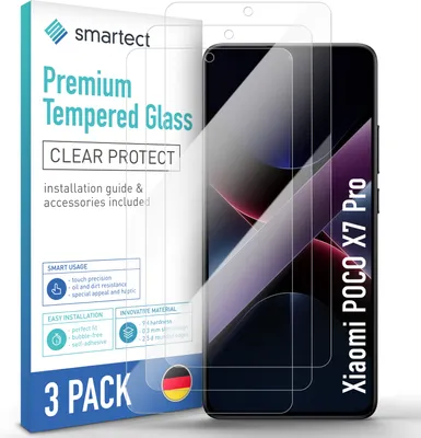 Produktbild von 3x Schutzglas Panzerfolie Klar für Xiaomi Poco X7 Pro Displayschutz Hartglas