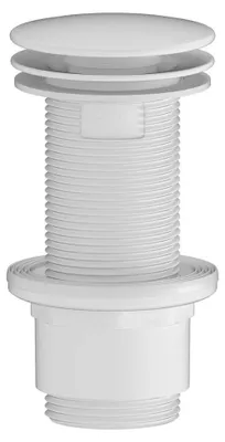 Zdjęcie produktu dla Zestaw odpływowy umywalkowy bez blokady 5/4" 5/4", duży korek, 10-80 mm, ABS/biały matowy