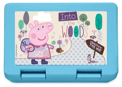 Produktbild von Spreadshirt Peppa Wutz Auf Abenteuerreise Brotdose Lunchbox, One size, Saphirblau