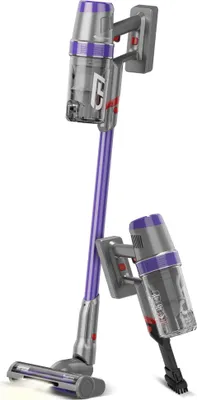 Produktbild von TurboTronic StormStick - TT-CF7 - 120 Watt Zyklon Staubsauger & Handstaubsauger kabellos, mit Akku, Schwammfilter Technologie Stabstaubsauger Bodensauger Stiel / Stab Silver-Purple