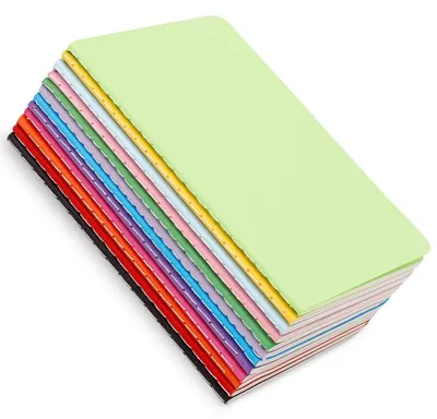 Image de Lot de 12 carnets A6, format 14 x 9 cm, 12 couleurs, lignés, couverture souple