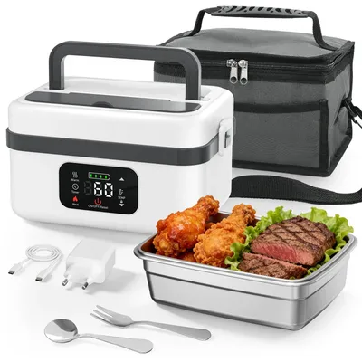 Produktbild von Tragbare elektrische Lunchbox - 1 L Warmhaltebox - 16000 mAh Akku - Intelligente Heizfunktion - Für Reise und Büro - Modell 01