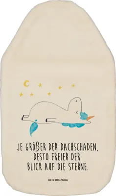 Produktbild von Mr. & Mrs. Panda Wärmflasche Einhorn Sternenhimmel - Weiß - Geschenk, Einhörner, Bettflasche, Unicorn, Wärmekissen, Wärmflaschen mit Bezug, Sterne, gummi, Verrückt