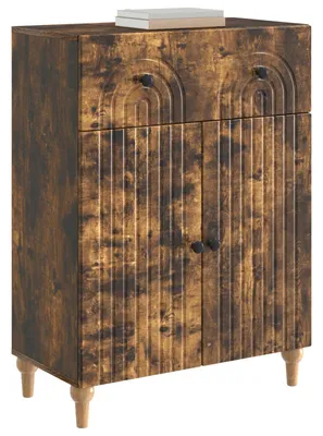 Zdjęcie produktu dla Komoda boczna vidaXL, kolor dąb bielony, 66 x 34,5 x 90 cm, płyta wiórowa