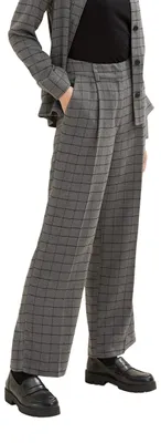 Produktbild von TOM TAILOR Damen Lea Striaght Fit Hose 1034543, 30943 - Grey Small Woven Check,