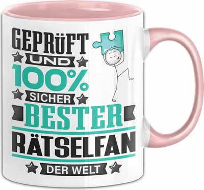 Produktbild von Rätselfan Geschenk Lustiger Spruch für Rätselfan Geschenkidee Bester Rätselfan Der Welt (Rosa)