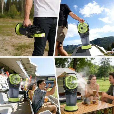 Produktbild von AIORBER 3in1 Luftkühler Ventilator Luftbefeuchter mit 15000mAh Akku, 2L Wassertank, 24h Laufzeit, USB-C, 4 Stufen, 90° Oszillation, Tragbar Leise Grün