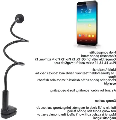 Flexibler Gooseneck Telefonhalter für den Schreibtisch, verstellbarer langer Arm mit magnetischer 360-Grad-Desktopstütze für