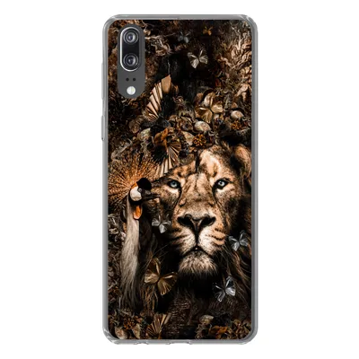 Produktbild von MuchoWow® Handyhülle Schutzhülle Hülle für Huawei P20 Tiere - Collage - Schmetterling Silikon Softcase Handy Hülle - Hardcover