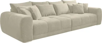 Produktbild von Big Sofa XXL 306 cm Federkern Lounge Couch mit Bezug aus Cord in Beige Grau