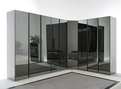 Produktbild von Spiegelschrank Eckschrank Schlafzimmer Kleiderschrank Luxus Schränke Möbel Glas