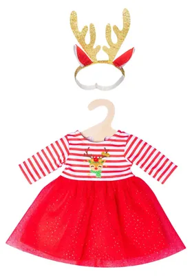 Image de Robe de Noël avec bandeau Renne, taille 28-35 cm