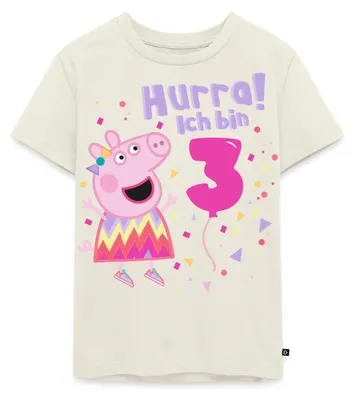 Produktbild von Spreadshirt Peppa Wutz Hurra Ich Bin 3 Jahre Kinder Premium T-Shirt, 134/140 (8 Jahre), Naturweiß