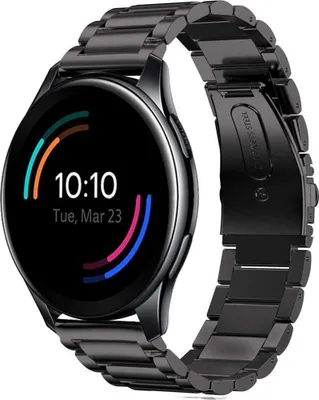 Produktbild von Strap it - Titanarmband - Kompatibel mit OnePlus Watch Armband - Gliederarmband - Faltschließe - Hochwertiges Titanarmband für Armband Schwarz