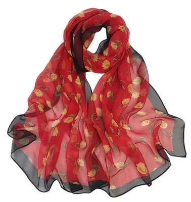 Immagine prodotto di Sciarpa leggera estiva in chiffon e seta, 160 x 50 cm, ideale per le donne