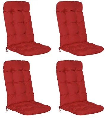 Produktbild von Beautissu 4er Set Hochlehner Auflagen Flair HL, 120x50x8cm, Rot