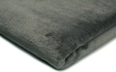 Zdjęcie produktu dla Minkee, pluszowy materiał, gładki, dwustronny, sztuczne futro, kolor grafitowy, wymiary 50 x 160 cm