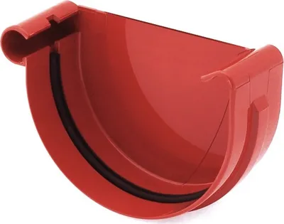 Obrázek produktu pro BRYZA Čelo žlabu LEVÉ plastové Ø 100 mm, Červená RAL 3011