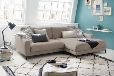 Produktbild von KAWOLA Ecksofa CARA Sofa Recamiere rechts Cord taupe