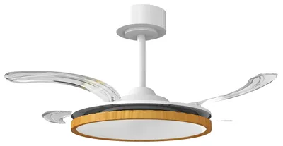 Obrázek produktu pro Stropní ventilátor, LED osvětlení, dálkové ovládání, přírodní dřevo