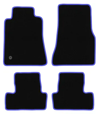 Obrázok produktu pre Velúrové autokoberce pre: Ford Mustang MK5 2004-2014 (kupé) – sada 4 ks, čierno-modré, na mieru – Wielganizator CARLUX