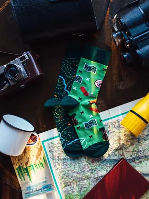 Immagine prodotto di Many Mornings Calze da uomo mappa verde 39-42